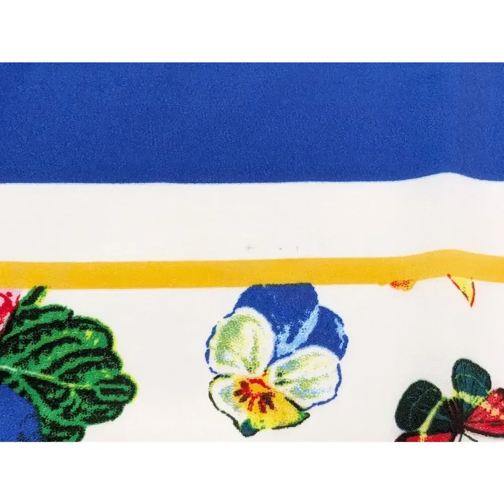 Louis Dell'Olio Scarf Floral Print Square Colorful Foulard Hair Neck